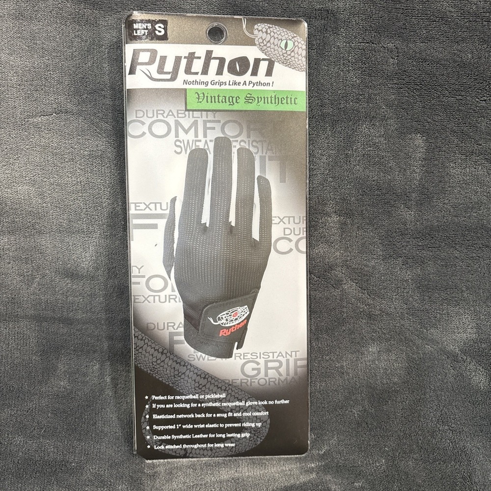 Python Vintage Synthetic Racquetball Glove Men's LEFT Small